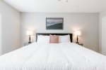 The art over the bed is of the beautiful Blue Ridge Mountains